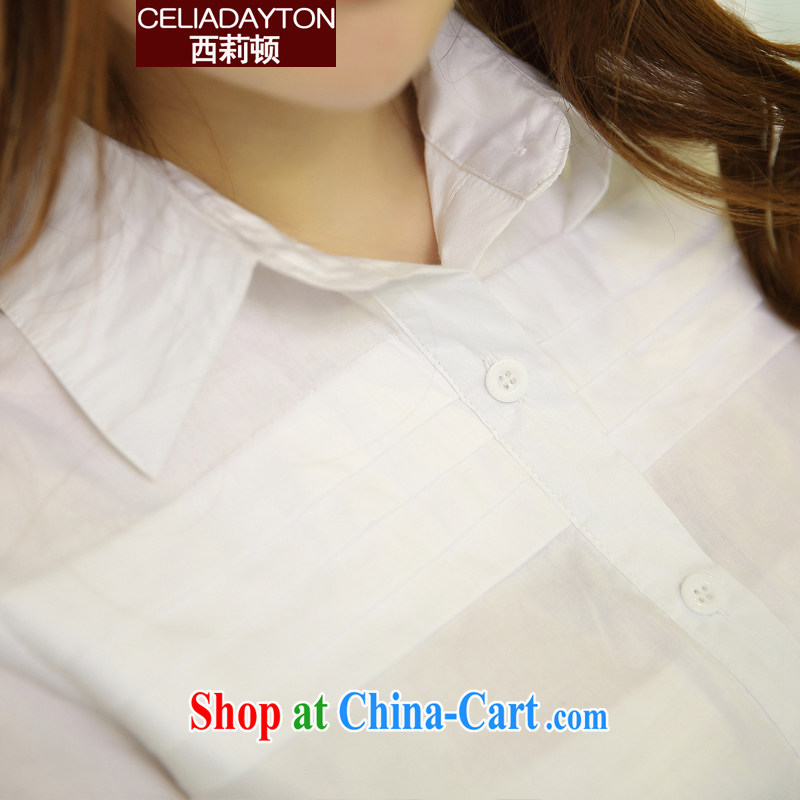 Ms. Cecilia lady shirt 2015 mm thick summer new and indeed increase the long graphics thin Korean style short-sleeve cotton shirt thick sister leisure T-shirt female white XXXL, Ms. Cecilia (celia Dayton), shopping on the Internet