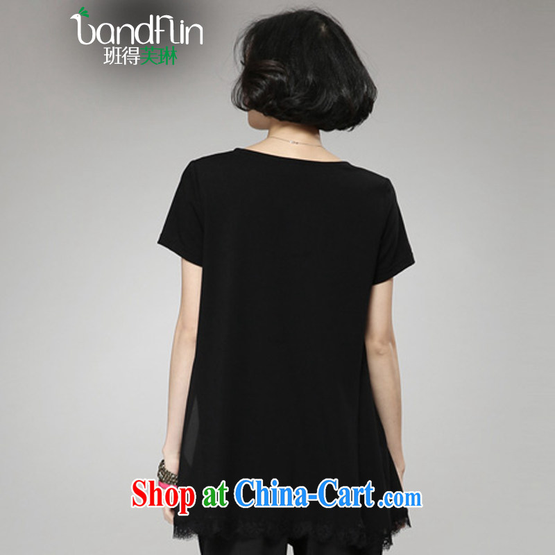 Classes, Evelyn, 2015 spring and summer thick mm new, larger clothes and stylish digital printing short-sleeved shirt T loose video thin shirt B 2052 black XL, classes, Evelyn, (BandFlin), online shopping