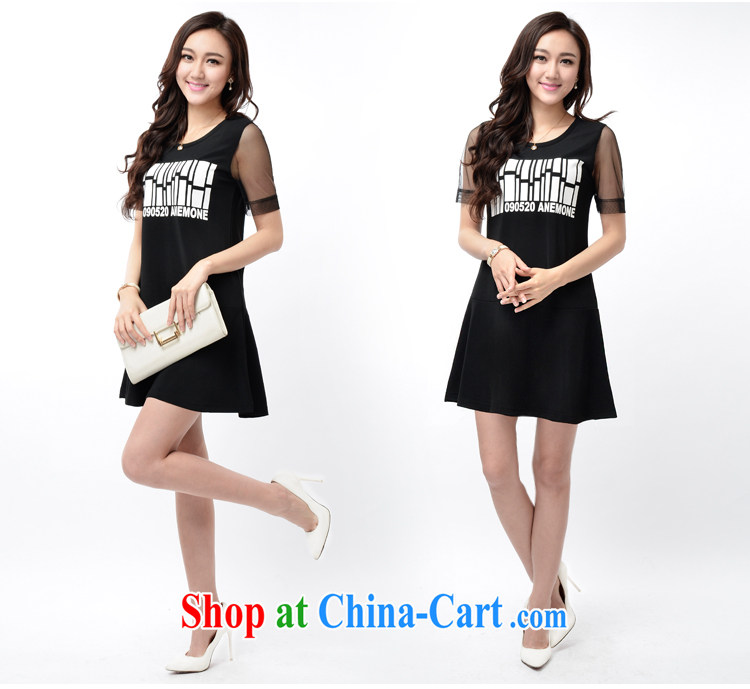 Sun Flower larger female summer thick sister 200 Jack letter stamp the fat and loose flouncing dresses TYH 6801 black 5 XL pictures, price, brand platters! Elections are good character, the national distribution, so why buy now enjoy more preferential! Health