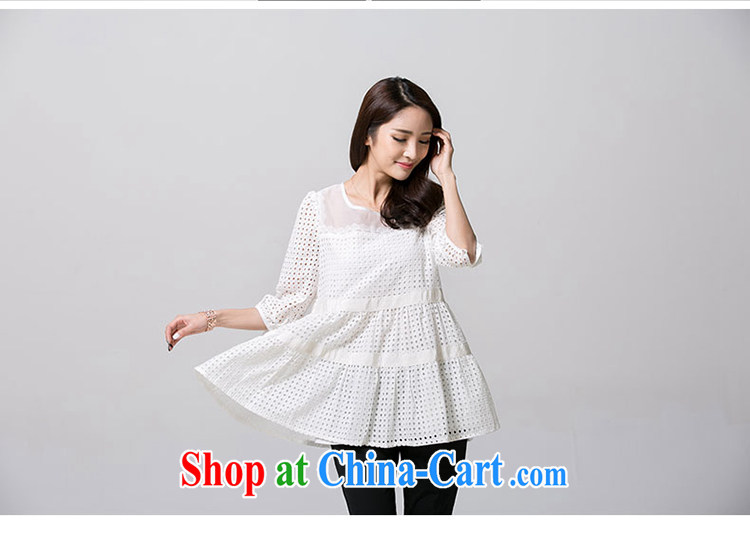 Solabe/the Addis Ababa mm thick new spring and summer Korean Language air snow cuff woven shirts large, loose sweet lace graphics thin T-shirt woman white XXXL pictures, price, brand platters! Elections are good character, the national distribution, so why buy now enjoy more preferential! Health