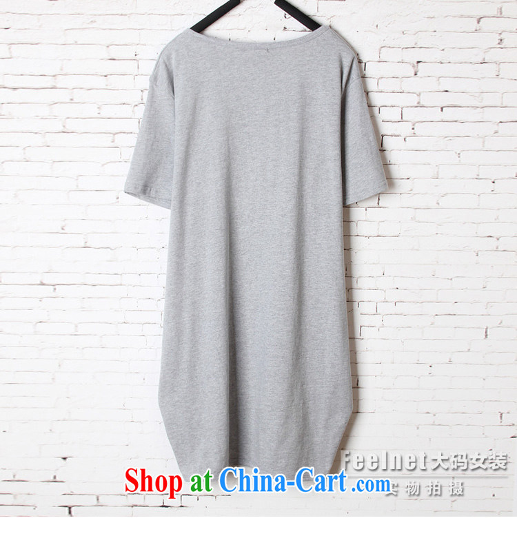 feelnet larger female 2015 summer new thick mm loose video thin stretch, long, short-sleeved shirt T 1504 gray 44 code/recommendations 45 - 80 kg pictures, price, brand platters! Elections are good character, the national distribution, so why buy now enjoy more preferential! Health