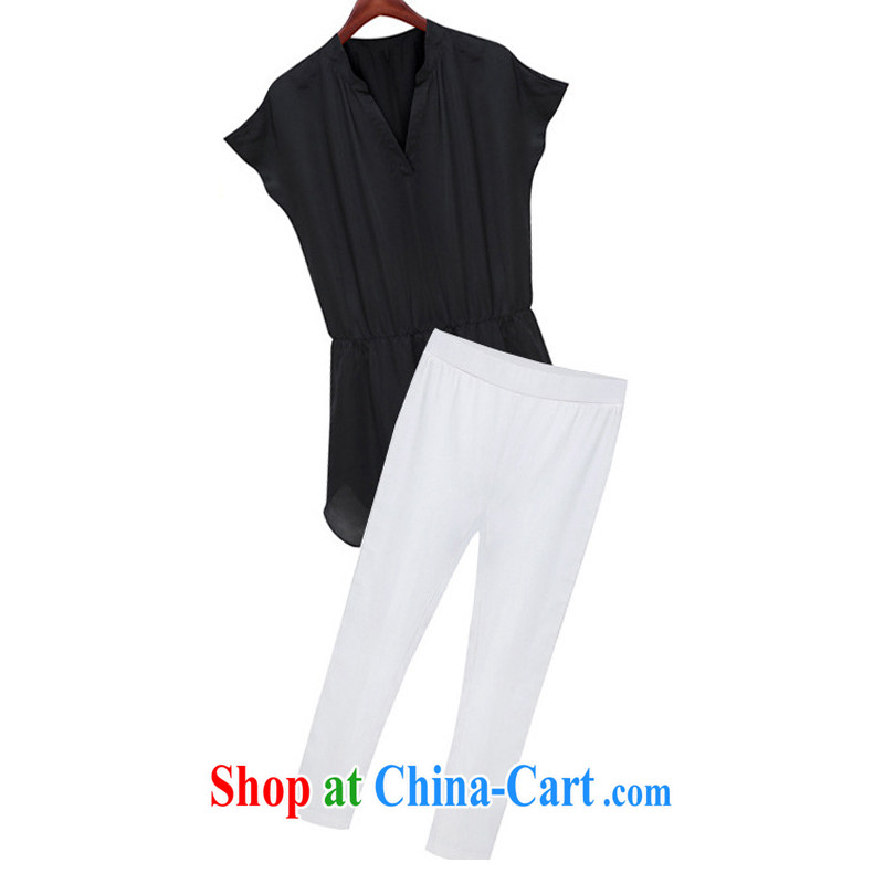 Tang year summer new, the United States and Europe, female short-sleeve snow woven shirts two-piece loose T pension package + leisure 7 pants snow woven shirt + 7 pants/1729 2 XL 135 - 145 jack, Tang, and shopping on the Internet