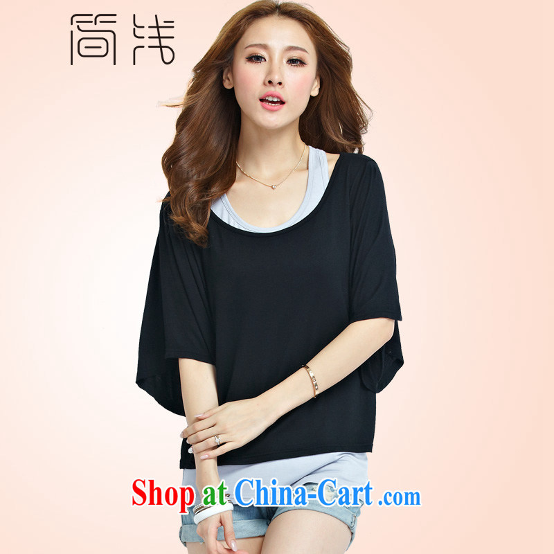 In 2015 a new king, female summer round-collar loose short-sleeved T-shirt girl short sleeve two-piece 1107 gray 5 XL