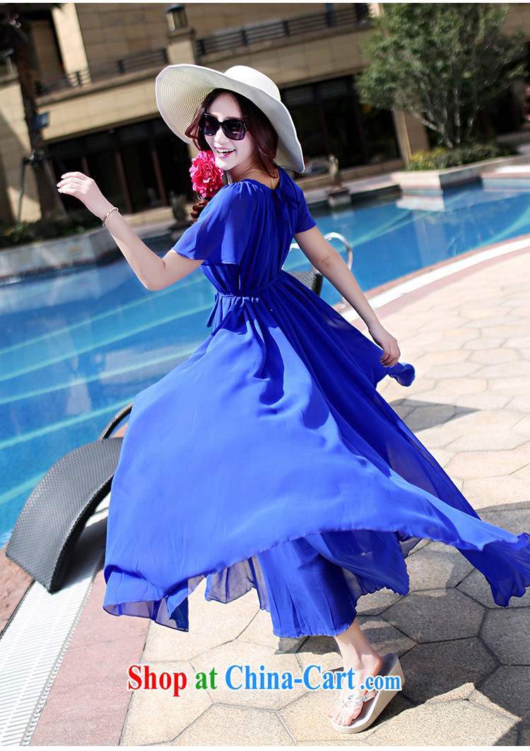 COVERED BY THE 2015 summer new, larger female loose long, short-sleeved snow woven dresses bohemian beach resort style dress royal blue XL pictures, price, brand platters! Elections are good character, the national distribution, so why buy now enjoy more preferential! Health