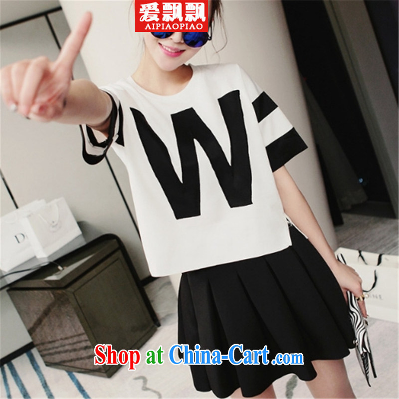 Love waving 2015 package girls Summer Package Kit two kits set up and down the skirt Korean white M, love flying (AIPIAOPIAO), shopping on the Internet