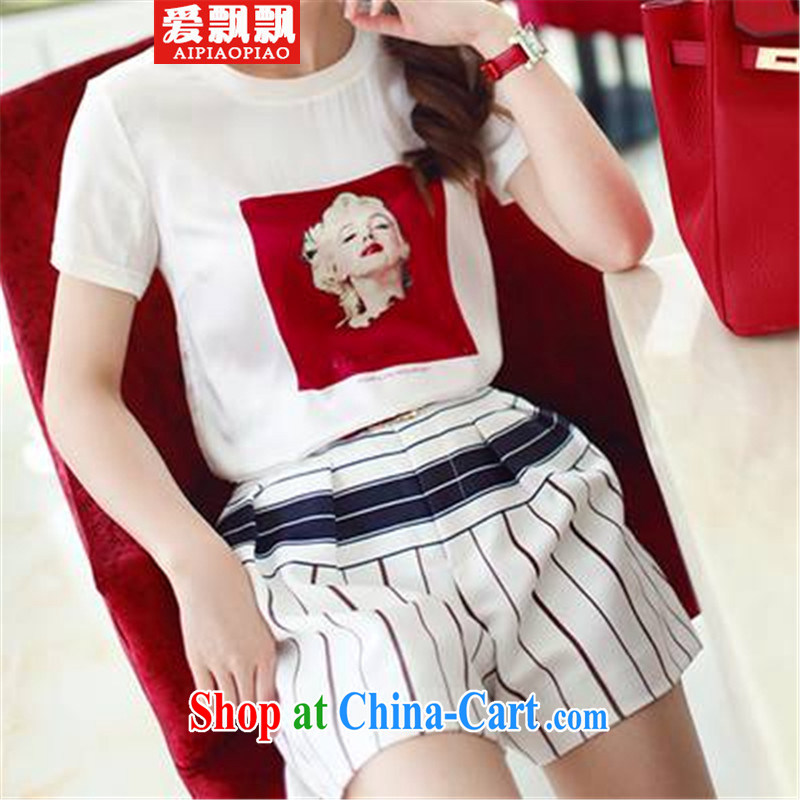 Love waving 2015 short-sleeved T shirt Striped Short set the original Red Belt L, love flying (AIPIAOPIAO), shopping on the Internet