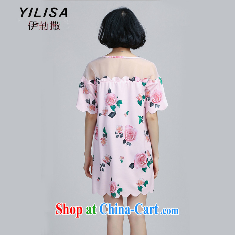 YILISA larger female summer 200 Jack Web yarn stitching the root dress mm thick leisure stamp loose video thin dresses Y 6058 map color XXXL, Ms. sub-Saharan (YILISA), shopping on the Internet