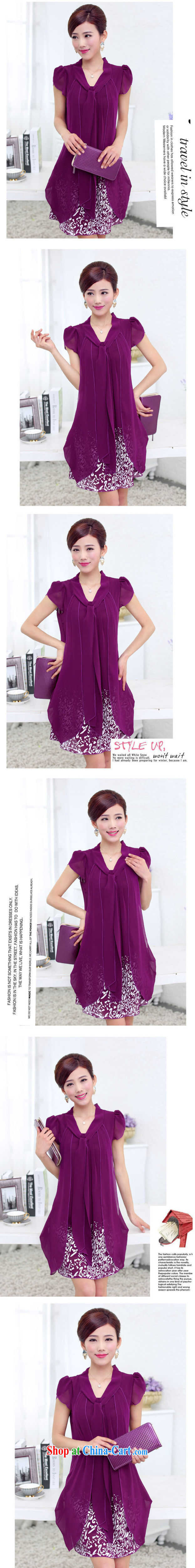 Purple long-sun summer 2015 new female Korean beauty and stylish short-sleeve snow woven dresses mm thick middle-aged loose the code stamp pregnant women skirt 019/sky 5 XL pictures, price, brand platters! Elections are good character, the national distribution, so why buy now enjoy more preferential! Health