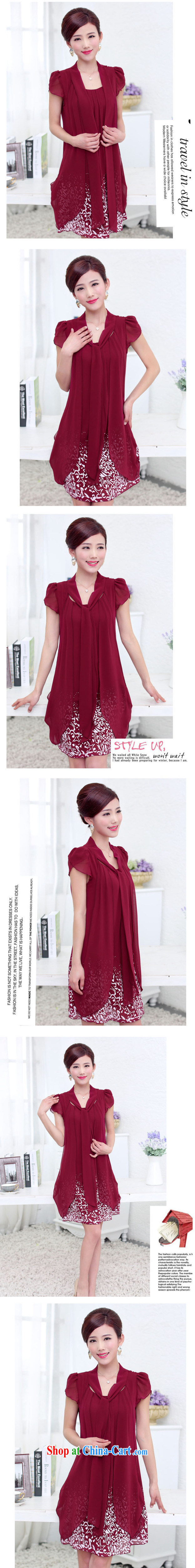 Purple long-sun summer 2015 new female Korean beauty and stylish short-sleeve snow woven dresses mm thick middle-aged loose the code stamp pregnant women skirt 019/sky 5 XL pictures, price, brand platters! Elections are good character, the national distribution, so why buy now enjoy more preferential! Health