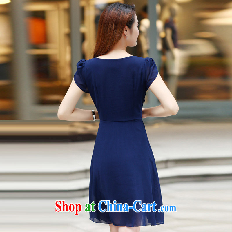 For health, be 2015 summer new cultivating larger commuter temperament OL the waist graphics thin A field snow woven dresses A 8230 photo color XXXXL, health, concluded (REDIFE), online shopping