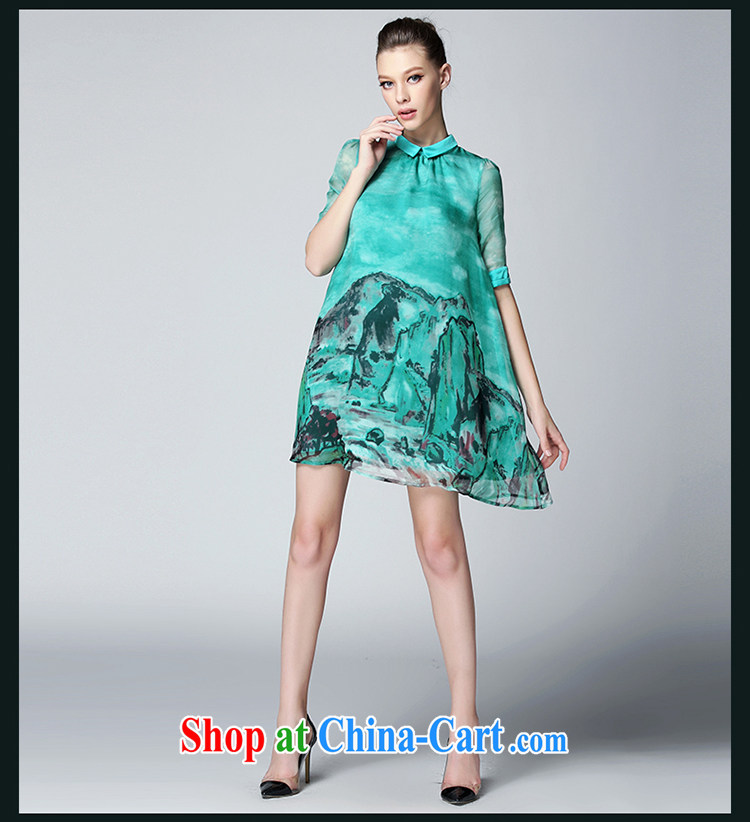 Director of summer 2015 in Europe and America with new stylish stamp on the younger sister, female high-end emulation Silk Dresses video thin, 2115 A fancy green code 2 XL 140 Jack left and right pictures, price, brand platters! Elections are good character, the national distribution, so why buy now enjoy more preferential! Health