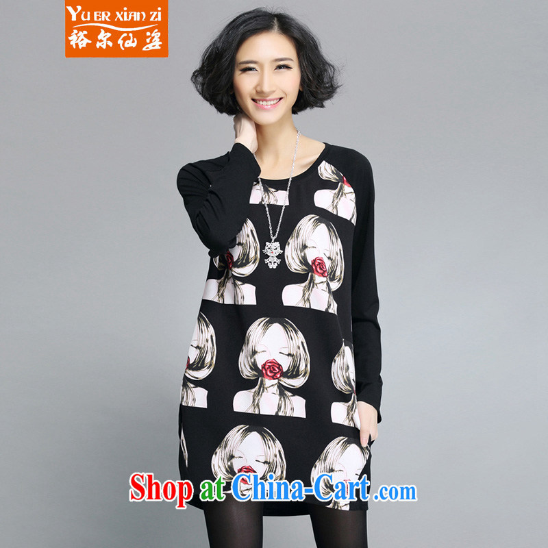 Yu's Sin City 2015 spring New, and indeed increase, female fat mm dresses video thin long-sleeved T-shirt female black 4 XL recommends that you 160 - 180 jack, Yu, for sin (yuerxianzi), online shopping
