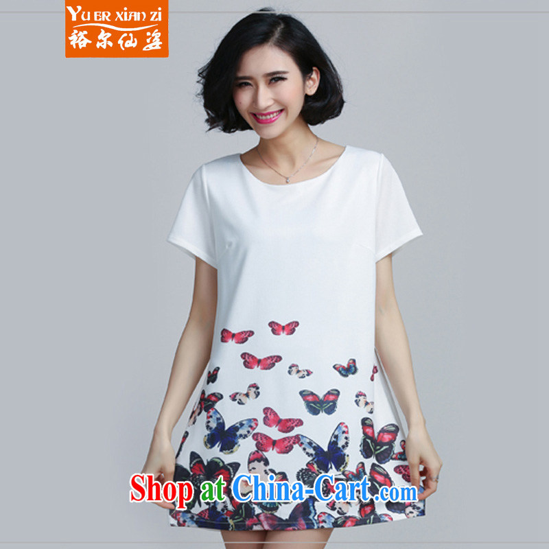 Yu's Sin City 2015 new and indeed XL women mm thick short-sleeved A Field skirt summer dress girls white 5XL recommends that you 175 - 200 jack