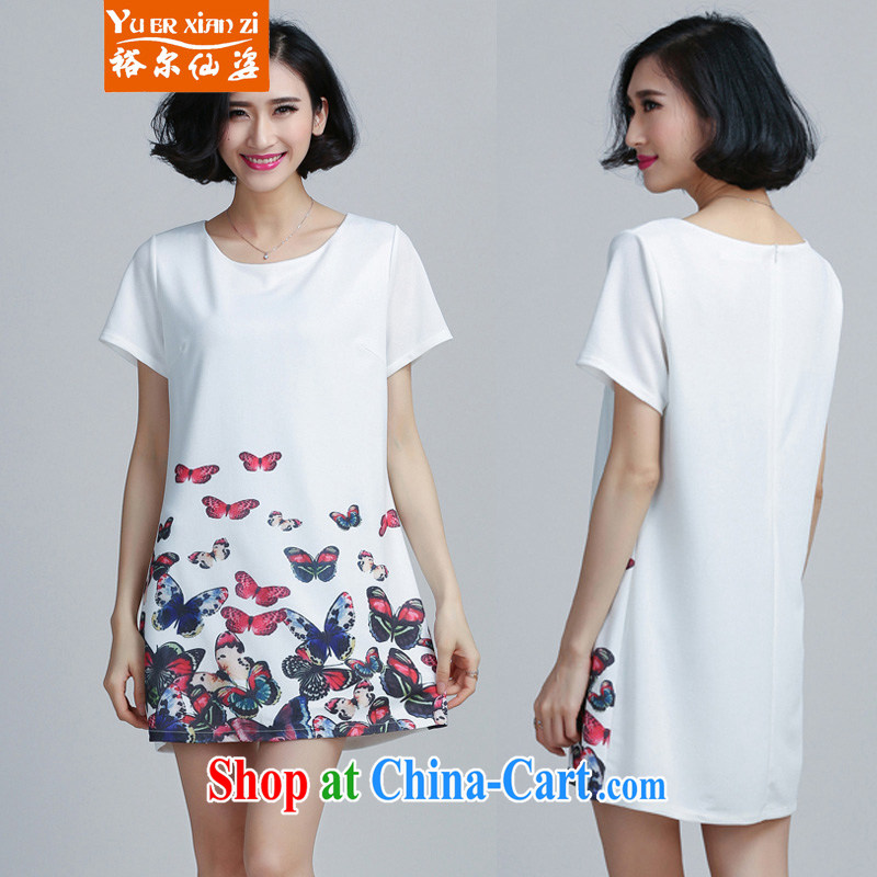Yu's Sin City 2015 New, and indeed increase, women with thick mm short-sleeved A Field skirt summer dress girls white 5XL recommends that you 175 - 200 jack, Yu, for sin (yuerxianzi), online shopping