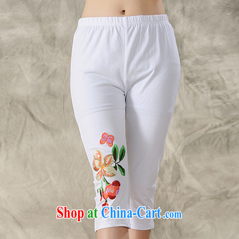 spring and summer, new Ethnic Wind embroidery Embroidery is not rules, with a short-sleeved top, female T shirt + embroidery solid Trouser press kit female sung lim bird 2015 delivery package mail white M Sheng Lin, birds, and shopping on the Internet
