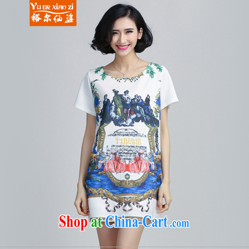 Yu's Sin City 2015 New, and indeed increase, women mm thick snow woven short-sleeved stamp dress girls white 4XL recommends that you 160 - 180 jack, Yu, for sin (yuerxianzi), online shopping