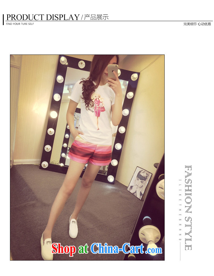 Purple long-sun Korean summer new, two-piece and indeed increase, female fat mm cartoon short-sleeved T shirt T-shirt + Rainbow striped short pants 7249 #3 XL 150 - 160 Jack left and right pictures, price, brand platters! Elections are good character, the national distribution, so why buy now enjoy more preferential! Health