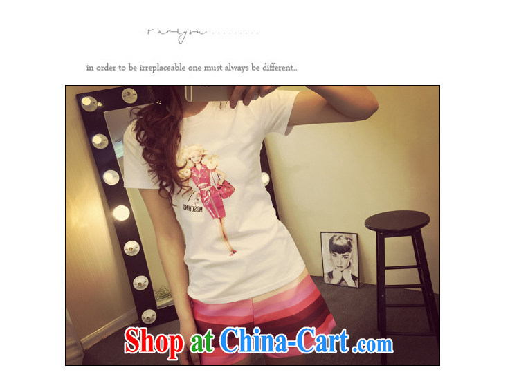 Purple long-sun Korean summer new, two-piece and indeed increase, female fat mm cartoon short-sleeved T shirt T-shirt + Rainbow striped short pants 7249 #3 XL 150 - 160 Jack left and right pictures, price, brand platters! Elections are good character, the national distribution, so why buy now enjoy more preferential! Health