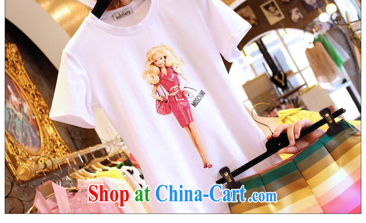 Purple long-sun Korean summer new, two-piece and indeed increase, female fat mm cartoon short-sleeved T shirt T-shirt + Rainbow striped short pants 7249 #3 XL 150 - 160 Jack left and right pictures, price, brand platters! Elections are good character, the national distribution, so why buy now enjoy more preferential! Health