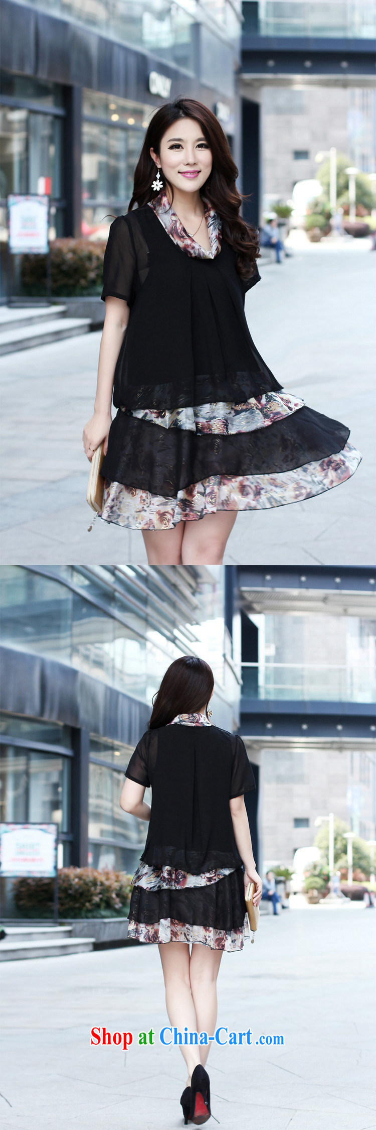 Song Meng Yin Yue XL female summer new, snow-woven dresses Korean short-sleeved loose leave two skirt AS 0116 black XXL (135 - 150 ) jack pictures, price, brand platters! Elections are good character, the national distribution, so why buy now enjoy more preferential! Health