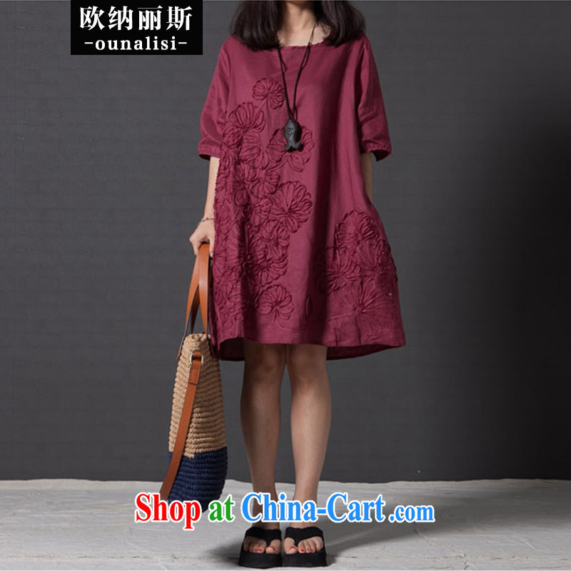The OSCE, Alice, the Code women mm thick fall 2015 with Korean literature, small fresh loose embroidery cuff in Yau Ma Tei cotton dress orange S 100 jack - 115 jack, the OSCE, Alice, shopping on the Internet