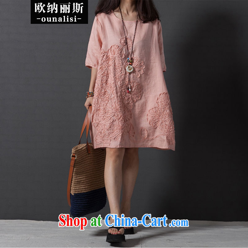 The OSCE, Alice, the Code women mm thick fall 2015 with Korean literature, small fresh loose embroidery cuff in Yau Ma Tei cotton dress orange S 100 jack - 115 jack, the OSCE, Alice, shopping on the Internet