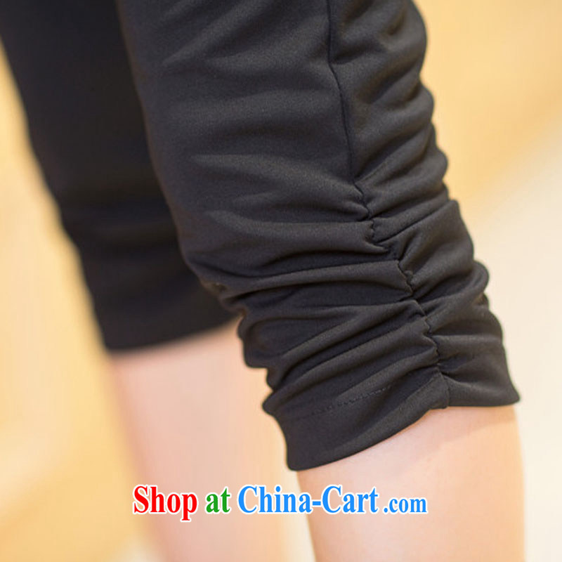 Summer 2015 new thick mm larger female graphics thin beauty high pop-up 7 pants thick sister and indeed increase black XXXL, Biao (BIAOSHANG), shopping on the Internet