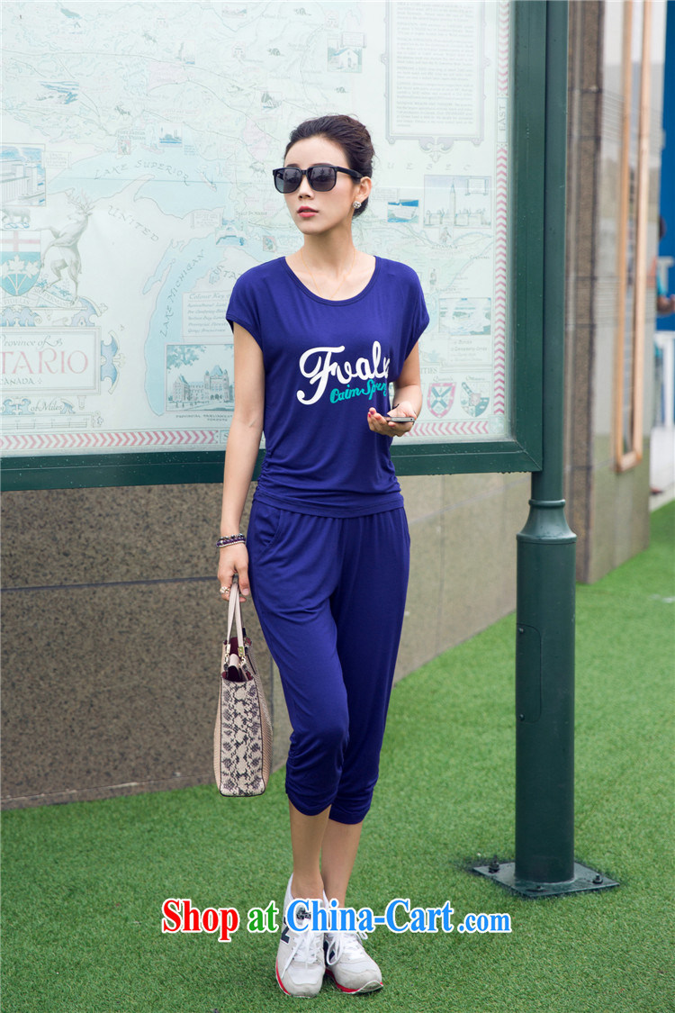 Summer 2015 new, larger female Korean mm thick bat sleeves short-sleeved sport and leisure package purple blue XXXXL pictures, price, brand platters! Elections are good character, the national distribution, so why buy now enjoy more preferential! Health