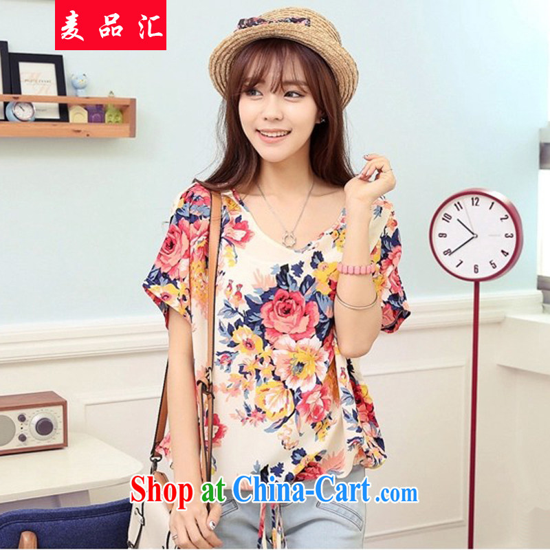 Mr MAK, exchange summer 2015 Korean version the ventricular hypertrophy, female 200 Jack mm thick loose video thin short-sleeved stamp duty T pension fat snow woven shirts 6959 photo color 4 XL, Mak, sinks, shopping on the Internet