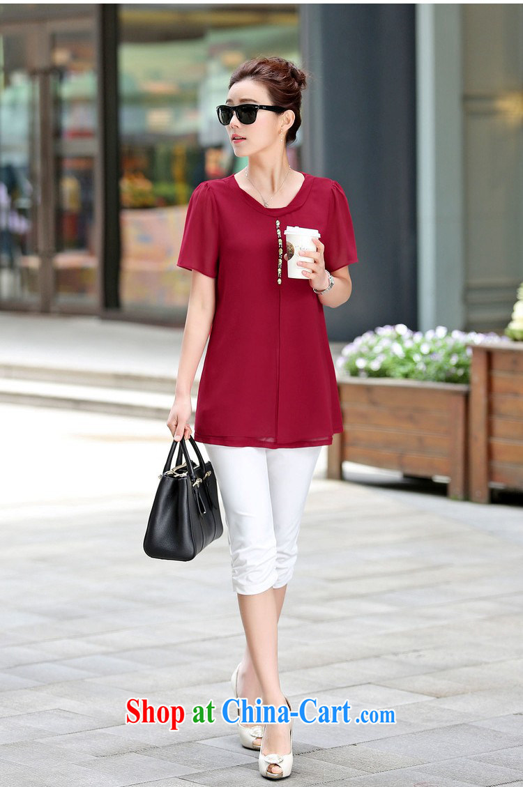 mm thick summer 2015 new blouses short-sleeved Solid Color loose video thin large, female snow woven shirts elegance small T-shirt girl, older women new maroon XXL recommendations 130 - 145 Jack pictures, price, brand platters! Elections are good character, the national distribution, so why buy now enjoy more preferential! Health