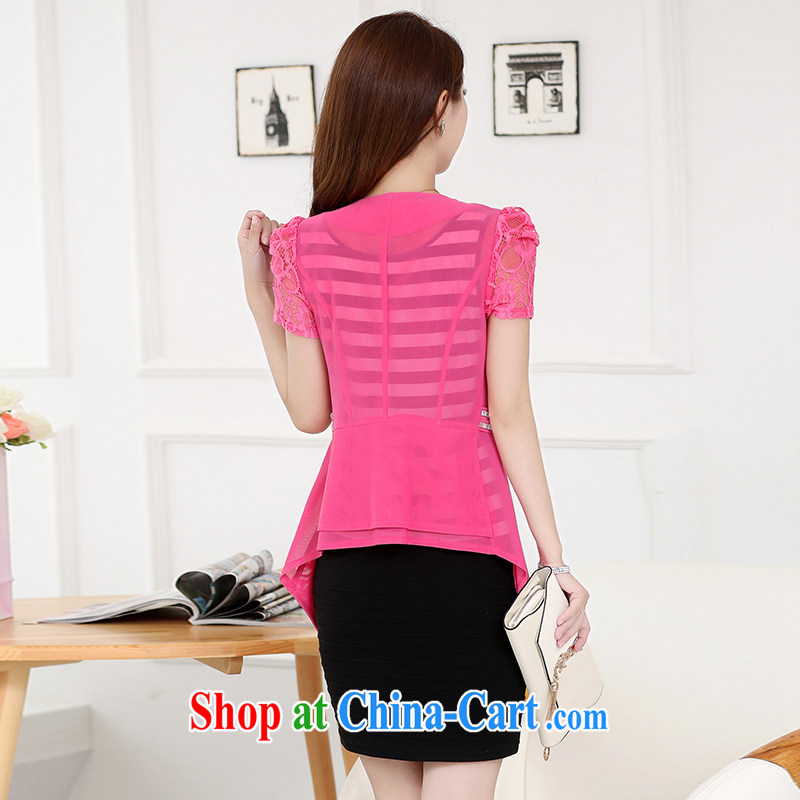 Ex-gratia friendly welcoming spring and autumn 2015 new dresses summer female temperament Mrs women's beauty is the long, two-piece dresses female black short-sleeved 5 XL, Friends Benefit (HYX), online shopping