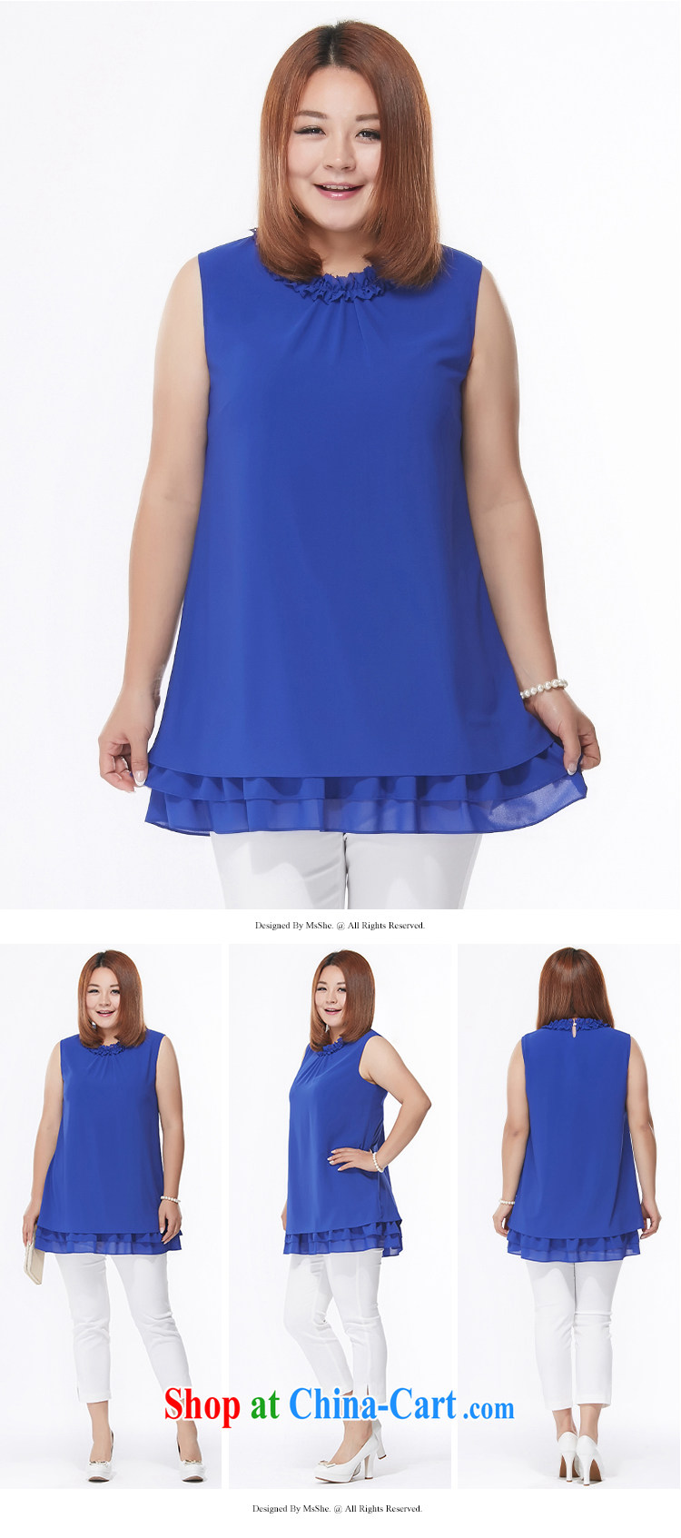 MSSHE XL women 2015 spring flouncing burned take round-collar sleeveless vest snow woven shirts 2739 royal blue 6 XL pictures, price, brand platters! Elections are good character, the national distribution, so why buy now enjoy more preferential! Health