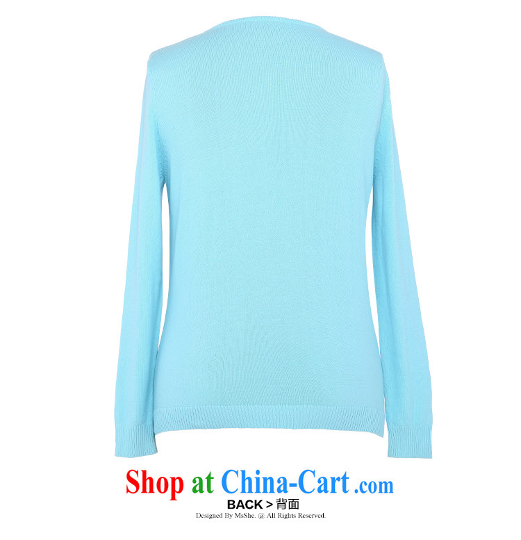 MSSHE XL ladies' 2015 spring embroidered long-sleeved sweater sweater 2605 light blue 4 XL pictures, price, brand platters! Elections are good character, the national distribution, so why buy now enjoy more preferential! Health