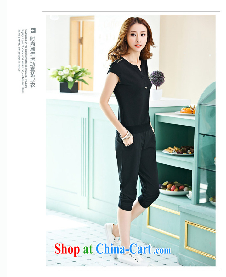 2015 short-sleeved sport and leisure package V collar 7 pants large, female Korean uniforms red XXL pictures, price, brand platters! Elections are good character, the national distribution, so why buy now enjoy more preferential! Health