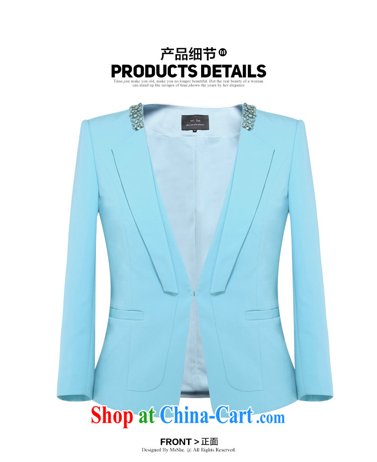 MSSHE XL ladies' 2015 spring commuter OLV collar pin Pearl jacket clearance 2775 blue 3 XL pictures, price, brand platters! Elections are good character, the national distribution, so why buy now enjoy more preferential! Health