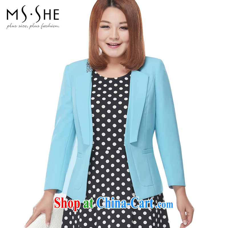 MSSHE XL ladies' 2015 new spring commuter OLV collar pin Pearl jacket clearance 2775 blue 3 XL