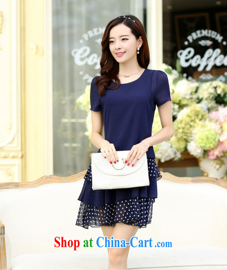 Under Yan Yi, 2015 summer new Korean fake two dot the code short-sleeved snow woven dresses F 1133 Tibetan cyan XXXXL pictures, price, brand platters! Elections are good character, the national distribution, so why buy now enjoy more preferential! Health