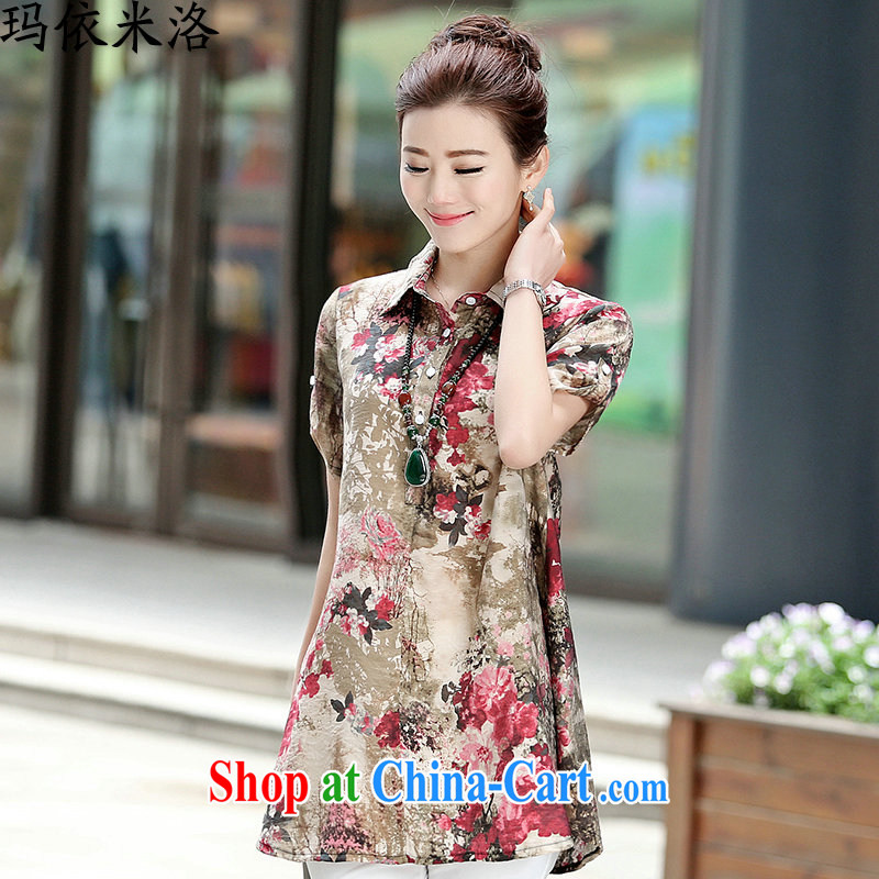 mm thick summer 2015 new blouses short-sleeved stamp the code female loose video thin, long shirt, with her mother, older women new saffron XXXL recommendations 155 - 170 jack, according to her, and, shopping on the Internet