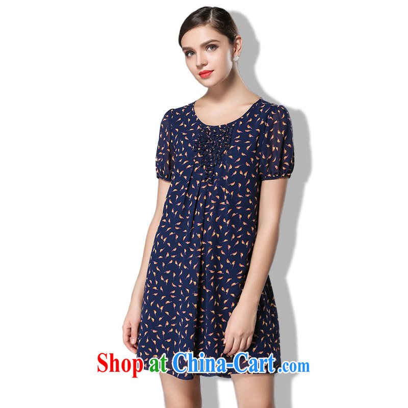 The Ting zhuangting fat people graphics thin summer 2015 the Code women's clothing high-end in Europe and indeed the greater emphasis on sister short-sleeved dresses 3354 white 4XL, Ting (zhuangting), online shopping