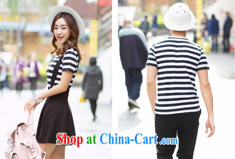 New summer couples with summer skirts women cultivating short-sleeved T-shirt stripes Korean packaged service class picture color male XXL pictures, price, brand platters! Elections are good character, the national distribution, so why buy now enjoy more preferential! Health