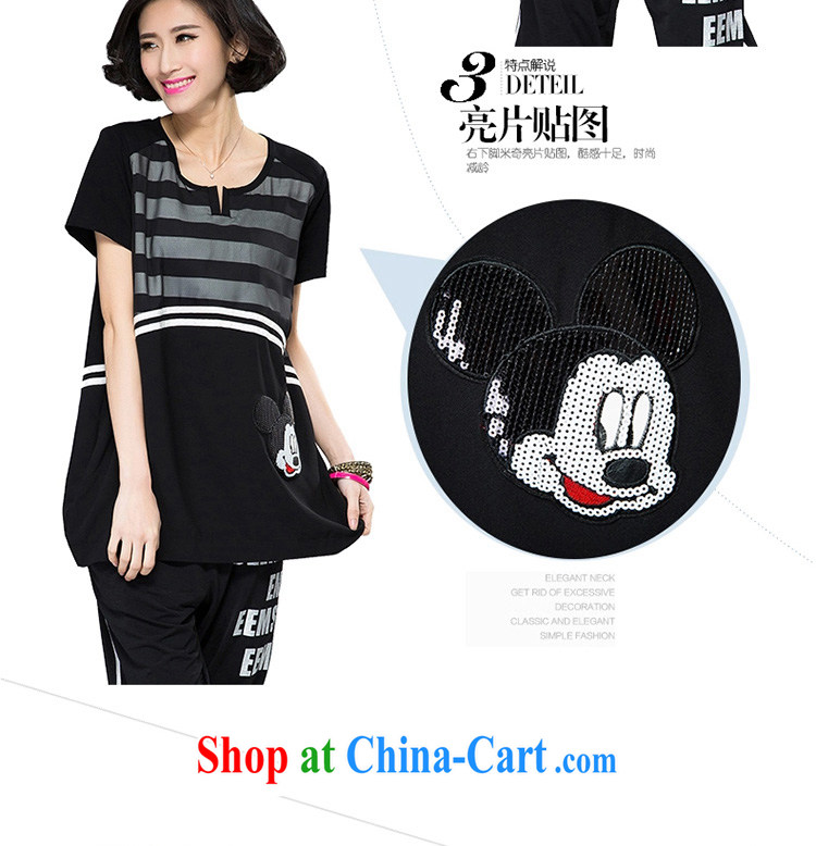 Classes, Evelyn, 2015 spring and summer thick mm new, larger female, Mitch pattern black and white stripes video thin short-sleeved T shirt black 4 XL pictures, price, brand platters! Elections are good character, the national distribution, so why buy now enjoy more preferential! Health