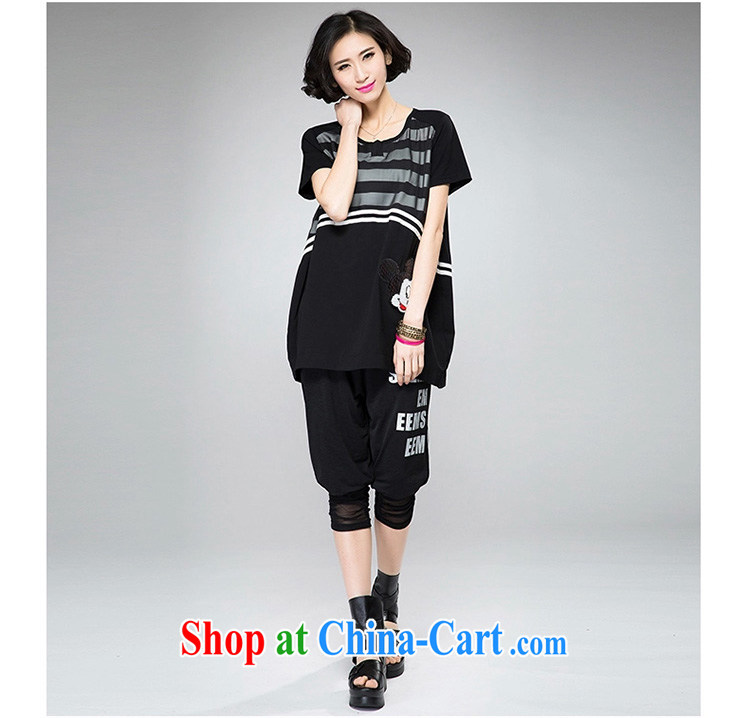 Classes, Evelyn, 2015 spring and summer thick mm new, larger female, Mitch pattern black and white stripes video thin short-sleeved T shirt black 4 XL pictures, price, brand platters! Elections are good character, the national distribution, so why buy now enjoy more preferential! Health