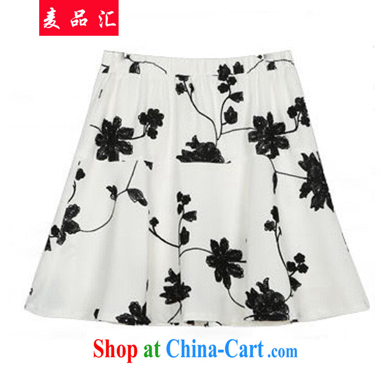Mr MAK, Exchange 2015 Summer in Europe and New, and indeed increase, female fat sister-in-law 200 Jack loose video thin embroidery Flower Snow woven shirt + short skirt Kit 5 white 4XL recommendations 160 - 180 jack, Mak, sinks, and shopping on the Internet