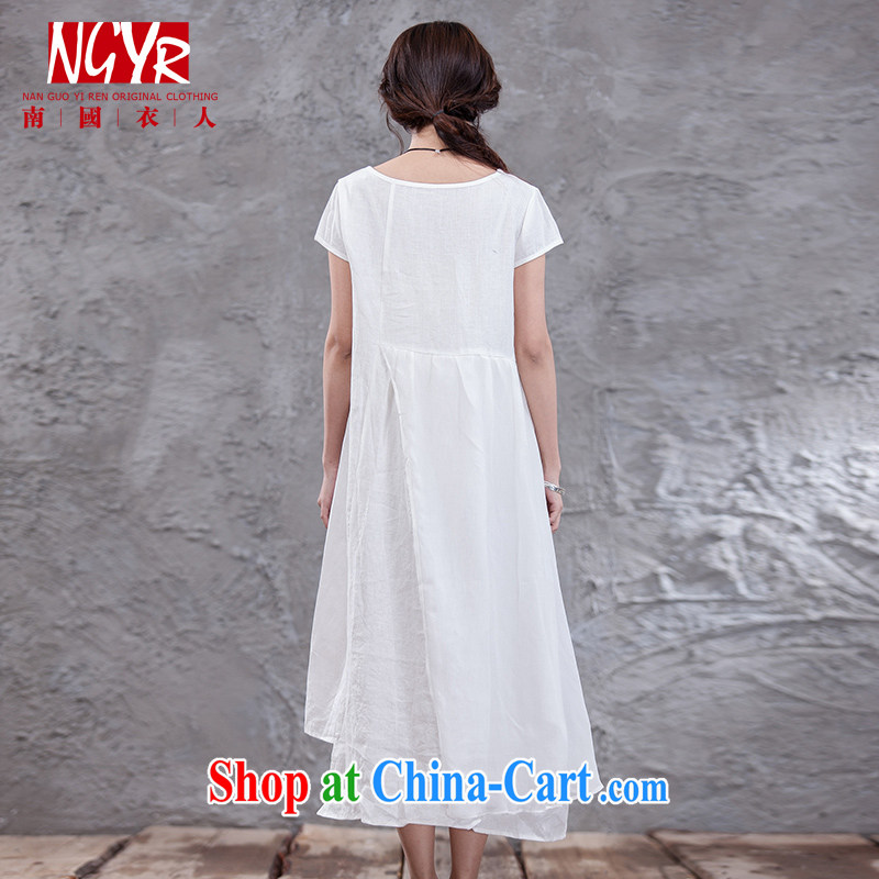 Xiao Nan Guo Yi, good morning the code units the female short-sleeve dresses spell Silk arts in the wind long skirt - 2 color white M (chest of CM 98, Xiao Nan Guo Yi People, shopping on the Internet