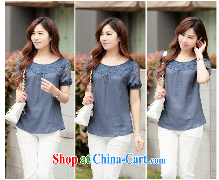 o Ya-ting 2015 summer New, and indeed increase, women mm thick cotton mA short-sleeved lace T-shirt T-shirt girls the blue 3 XL recommends that you 160 - 180 Jack pictures, price, brand platters! Elections are good character, the national distribution, so why buy now enjoy more preferential! Health