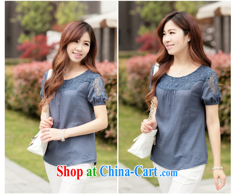 o Ya-ting 2015 summer New, and indeed increase, women mm thick cotton mA short-sleeved lace T-shirt T-shirt girls the blue 3 XL recommends that you 160 - 180 Jack pictures, price, brand platters! Elections are good character, the national distribution, so why buy now enjoy more preferential! Health