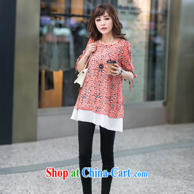Van Gogh, the larger female 2015 new female spring stamp duty cuff in spring and summer snow woven shirts female fat, video thin women leave the snow woven short-sleeve girls T-shirt orange 4 XL, Catherine Van Gogh, and, shopping on the Internet