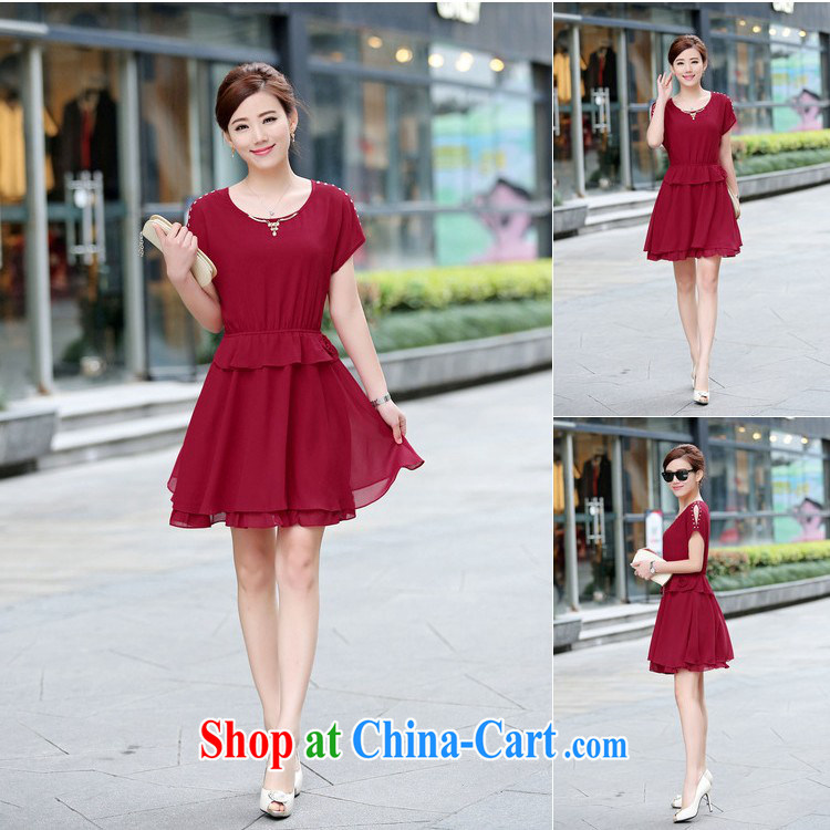 The Ju-Yee Nga larger female dresses summer new hot drill cultivating thick MM graphics thin double snow woven dresses YZ 5361 maroon XXXL pictures, price, brand platters! Elections are good character, the national distribution, so why buy now enjoy more preferential! Health