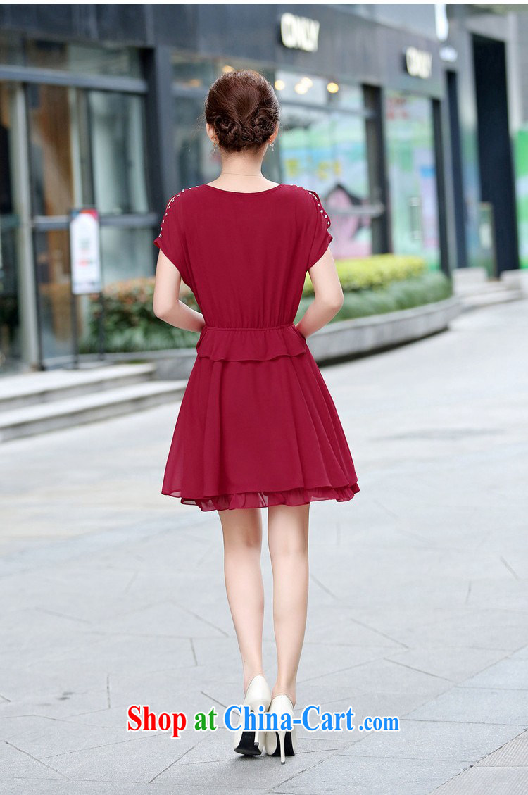 The Ju-Yee Nga larger female dresses summer new hot drill cultivating thick MM graphics thin double snow woven dresses YZ 5361 maroon XXXL pictures, price, brand platters! Elections are good character, the national distribution, so why buy now enjoy more preferential! Health