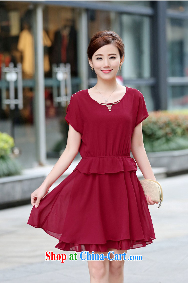 The Ju-Yee Nga larger female dresses summer new hot drill cultivating thick MM graphics thin double snow woven dresses YZ 5361 maroon XXXL pictures, price, brand platters! Elections are good character, the national distribution, so why buy now enjoy more preferential! Health